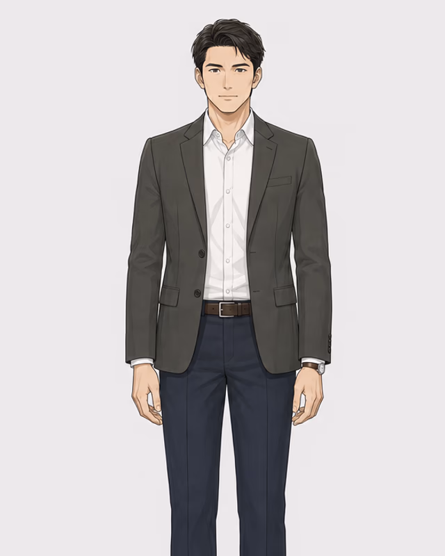 黒田けいすけの全身基準立ち絵
