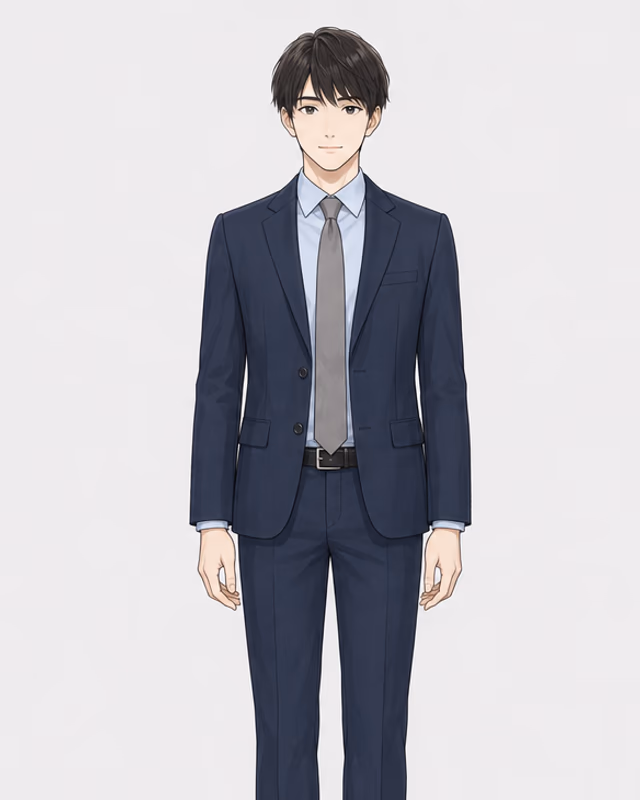 三上ゆうとの全身基準立ち絵